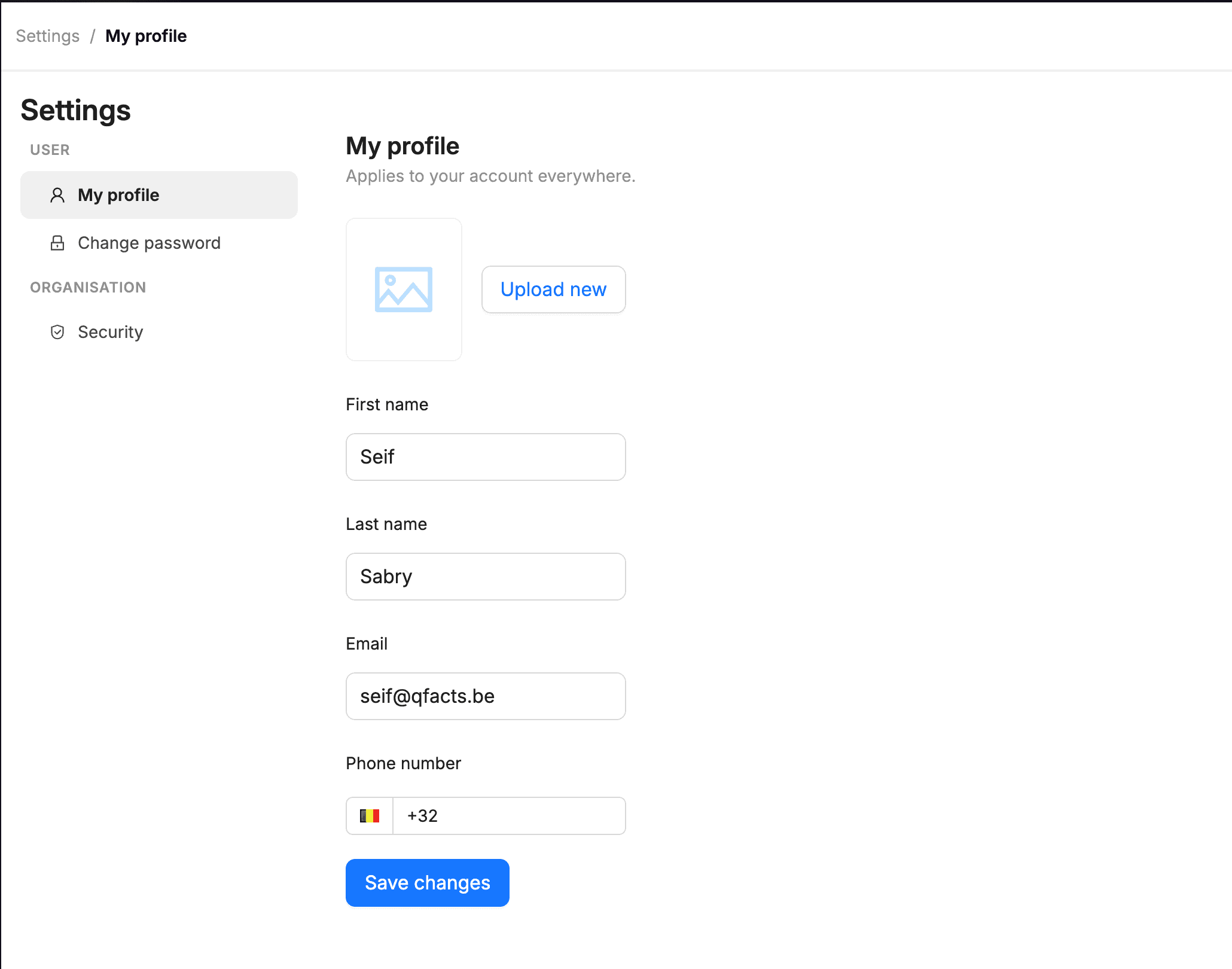 Settings Page